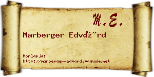 Marberger Edvárd névjegykártya
